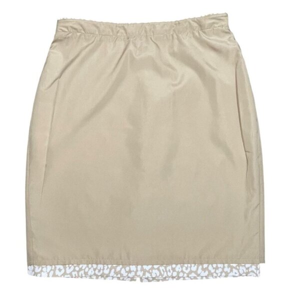 J.Crew Leopard Print Basketweave Lined Pencil Skirt Tan Cream Size 8 - Picture 7 of 7